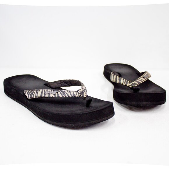Reef Women's Size 7 Black Star Cushion Sandal Flip Flop Thong Style Open Toe GUC - Picture 3 of 9